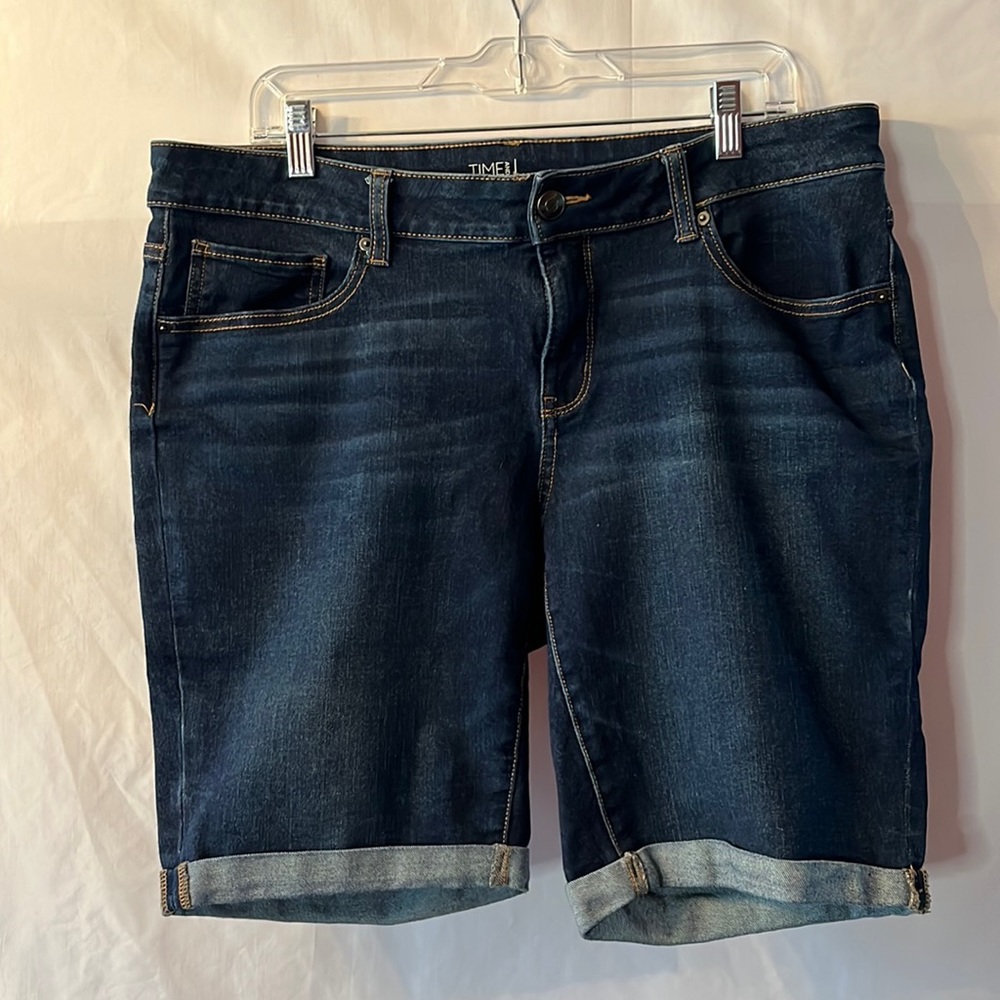 COPY - Mid Rise Denim Cuffed Jean Shorts by Time & Tru 16